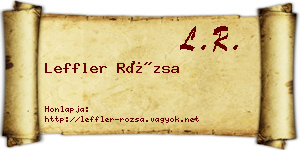 Leffler Rózsa névjegykártya